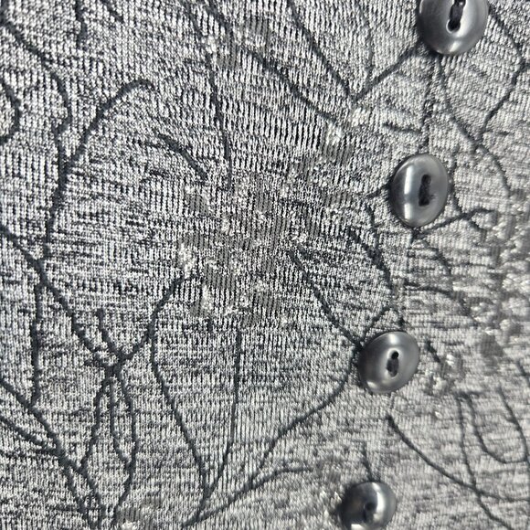 Mandee womens size medium gray metallic stretch sweater long sleeve Made in USA - Picture 4 of 9